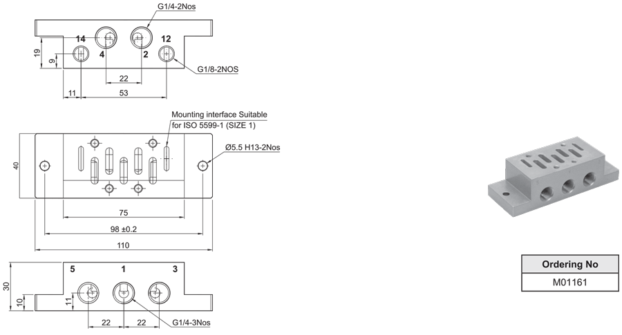ISO sub base - Size 1
