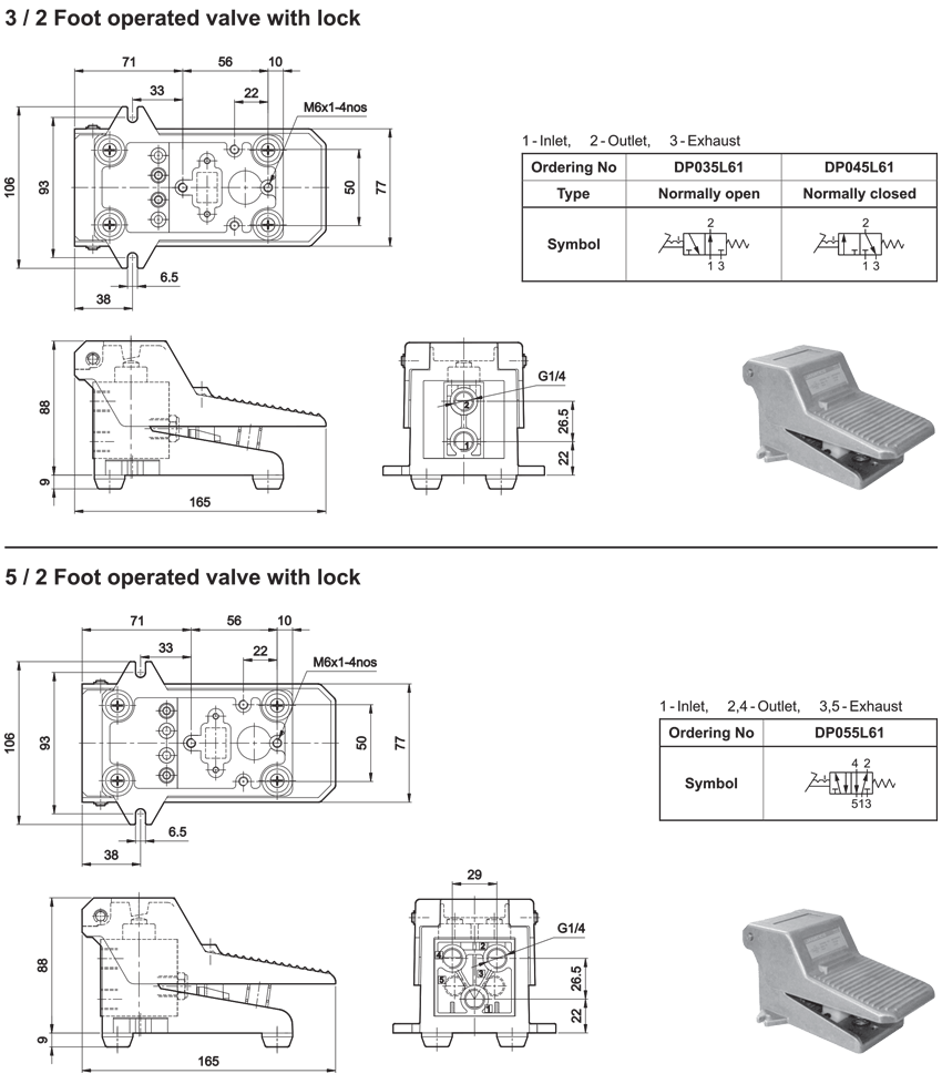 Foot Operated Valve with Lock