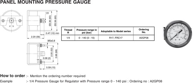 Panel Mounting Pressure Gauge